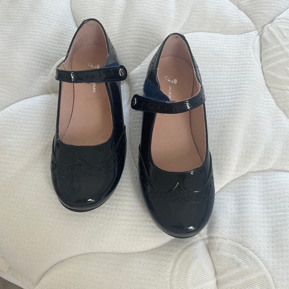 Navy patent leather dress shoes